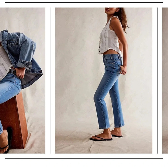 We The Free Low Maintenance Mid-Rise bootcut Jeans light blue denim boho spring - Picture 5 of 11